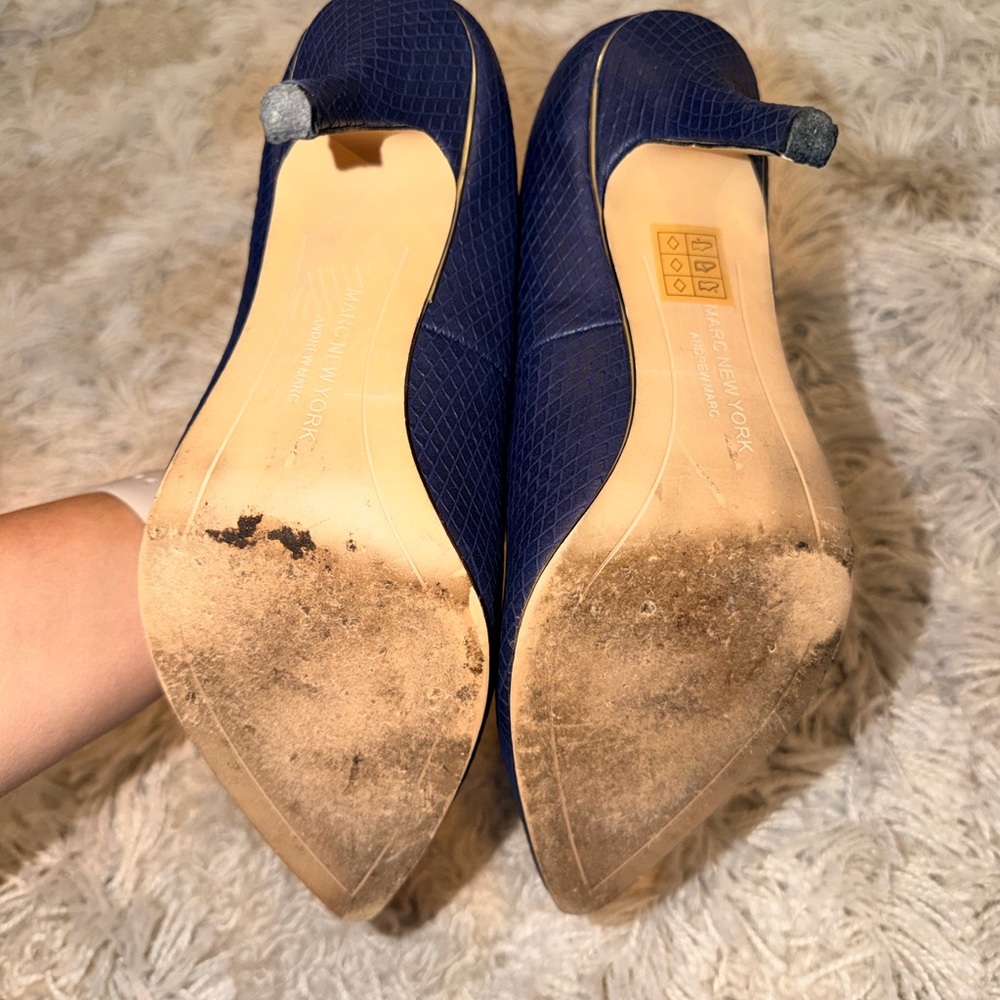 Marc New York Dark Blue Textured Heels - Picture 5 of 5